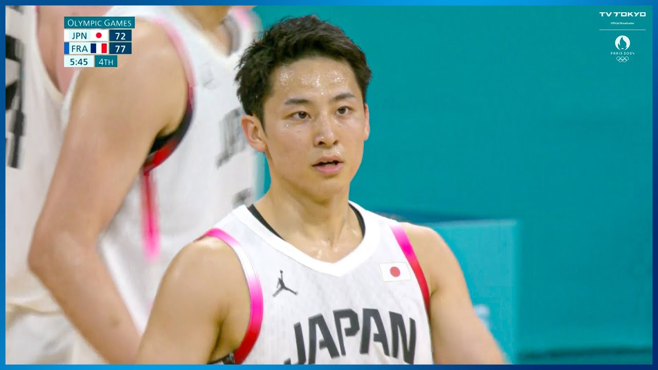 【バスケ男子】覚醒する若き司令塔！重要な局面でPG・河村勇輝がシビれる4点プレー｜パリオリンピック バスケットボール男子 グループB 日本 vs フランス