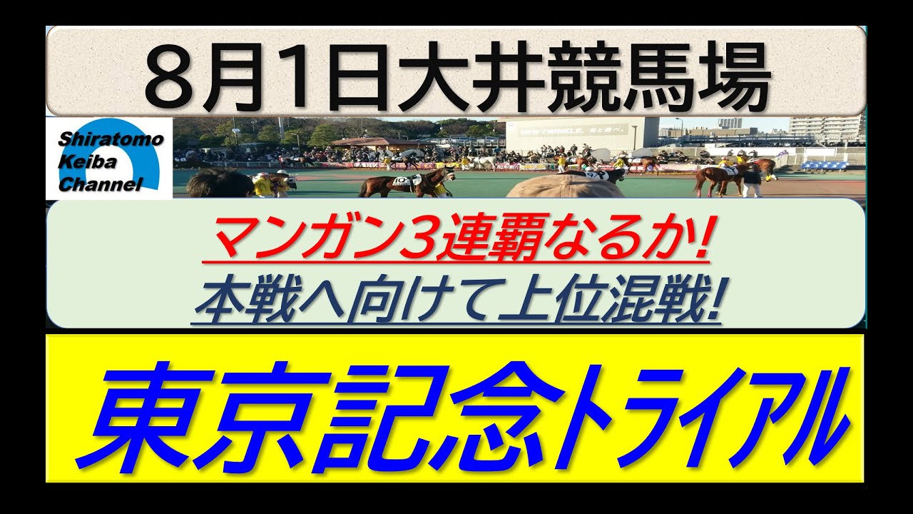 【競馬予想】東京記念トライアル！～２０２４年８月１日 大井競馬場 ：８－１