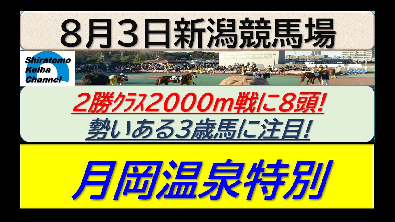 【競馬予想】月岡温泉特別！～２０２４年８月３日 新潟競馬場 ：８－８