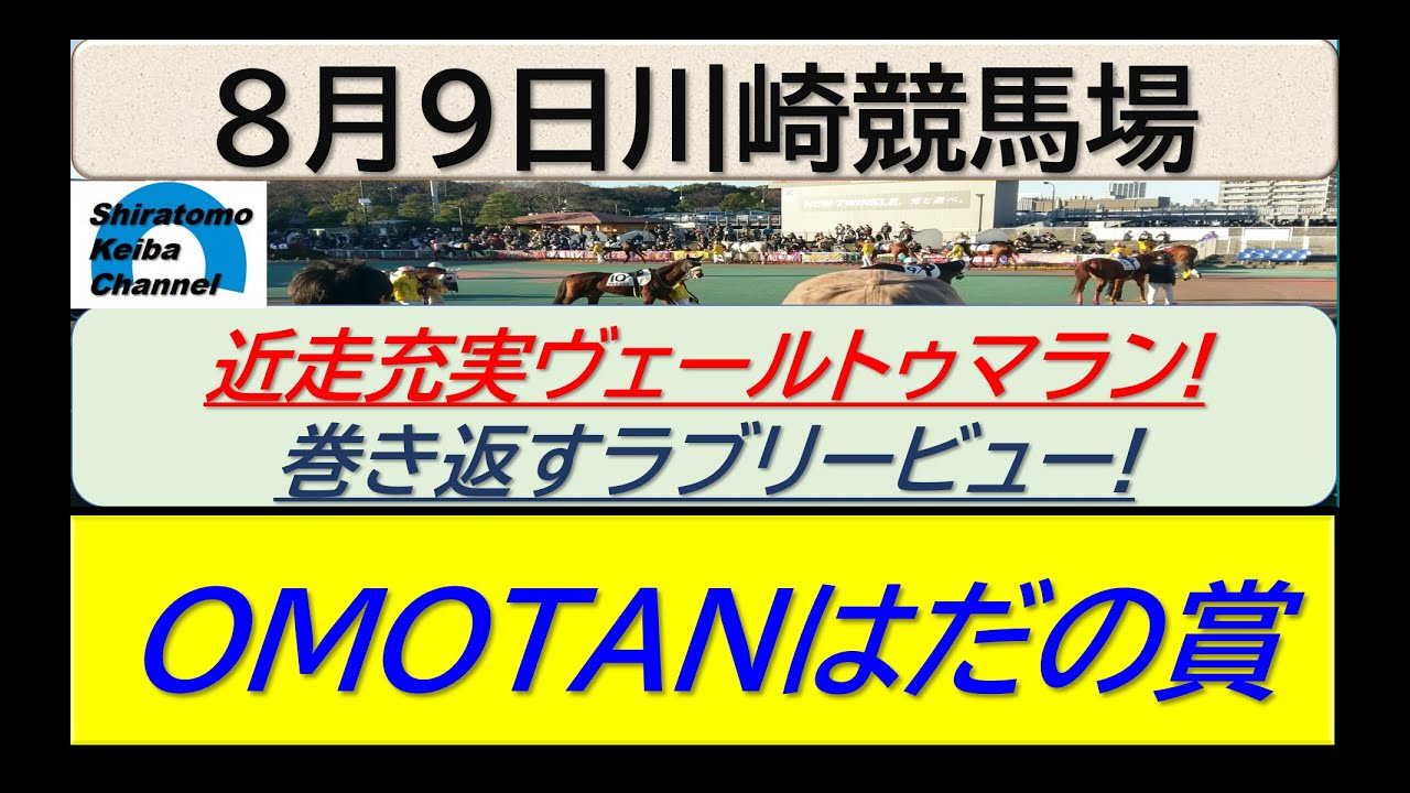 【競馬予想】OMOTANはだの賞！～２０２４年８月９日 川崎競馬場 ：８－２５