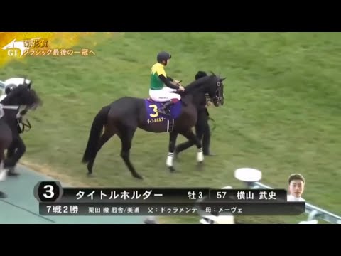 2021年 菊花賞 (GI) 本馬場入場【タイトルホルダー】