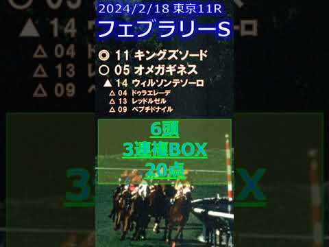 フェブラリーステークス予想（2024年2月18日東京11R）