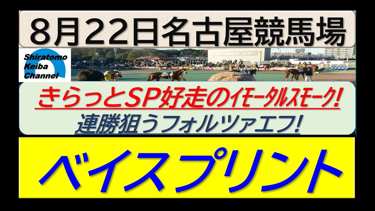 【競馬予想】ベイスプリント！～２０２４年８月２２日 名古屋競馬場 ：８－６１