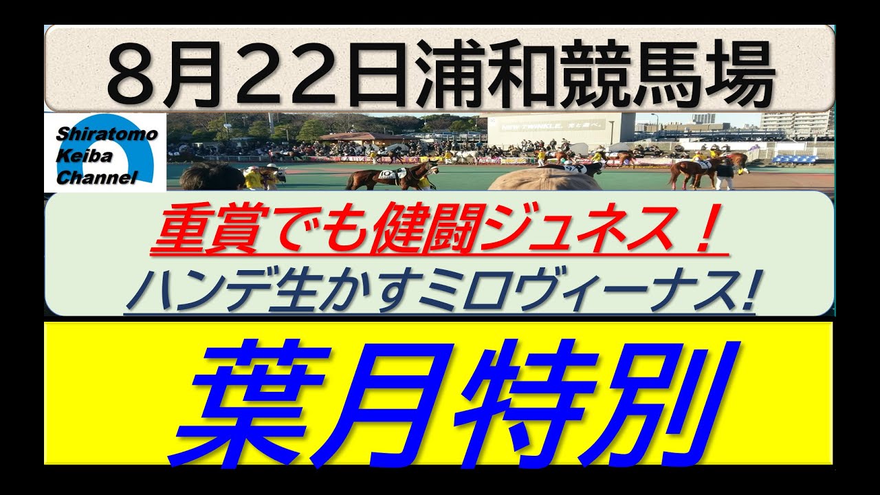 【競馬予想】葉月特別！～２０２４年８月２２日 浦和競馬場 ：８－５９