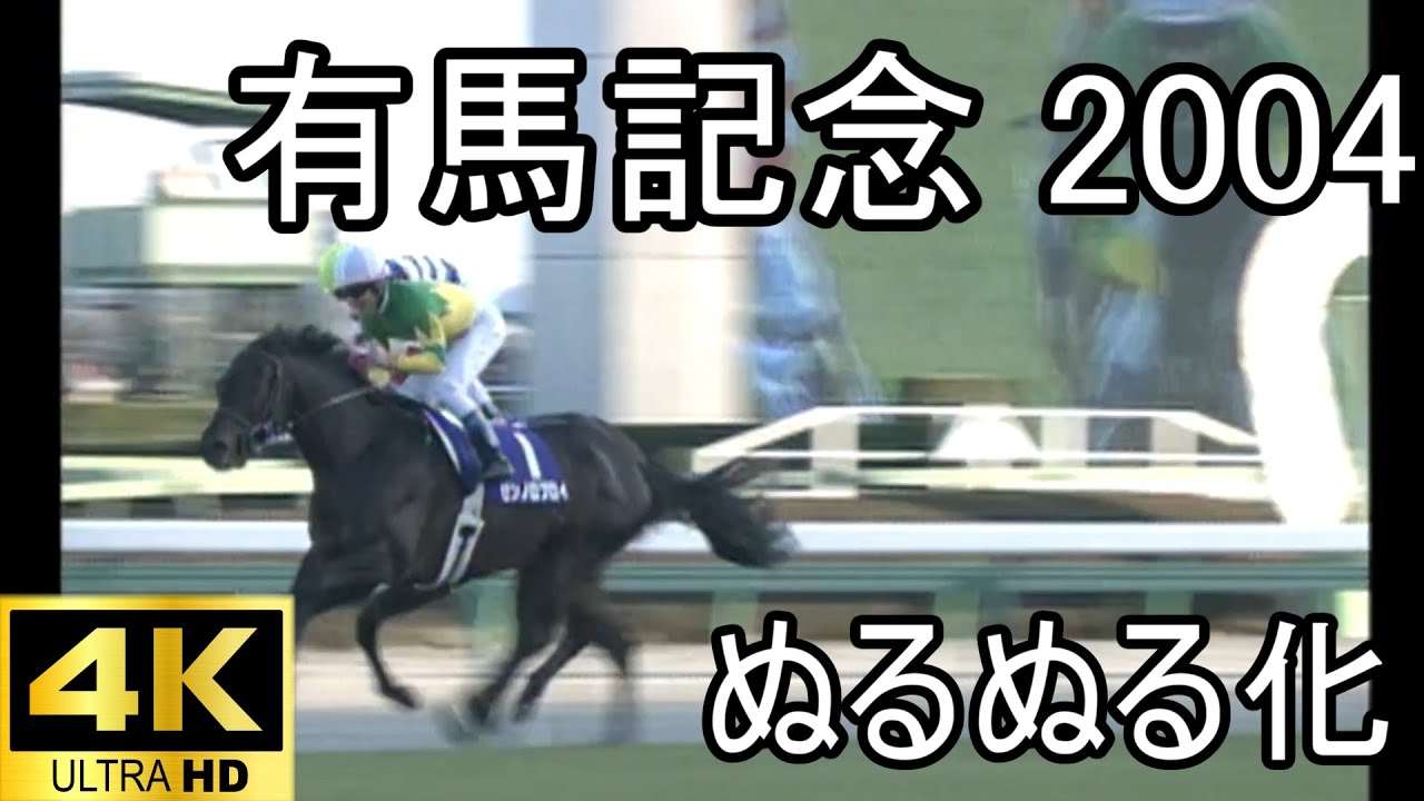 ゼンノロブロイ 有馬記念 ぬるぬる化で見よう 2004 conv to 60fps