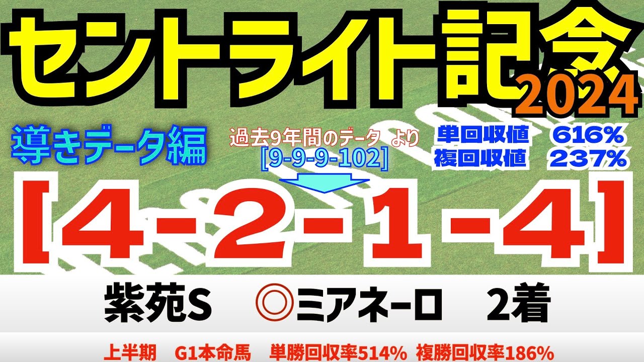 【セントライト記念2024】　導きデータ編　過去10年間のデータから導かれた馬とは！【データ傾向】【競馬予想】
