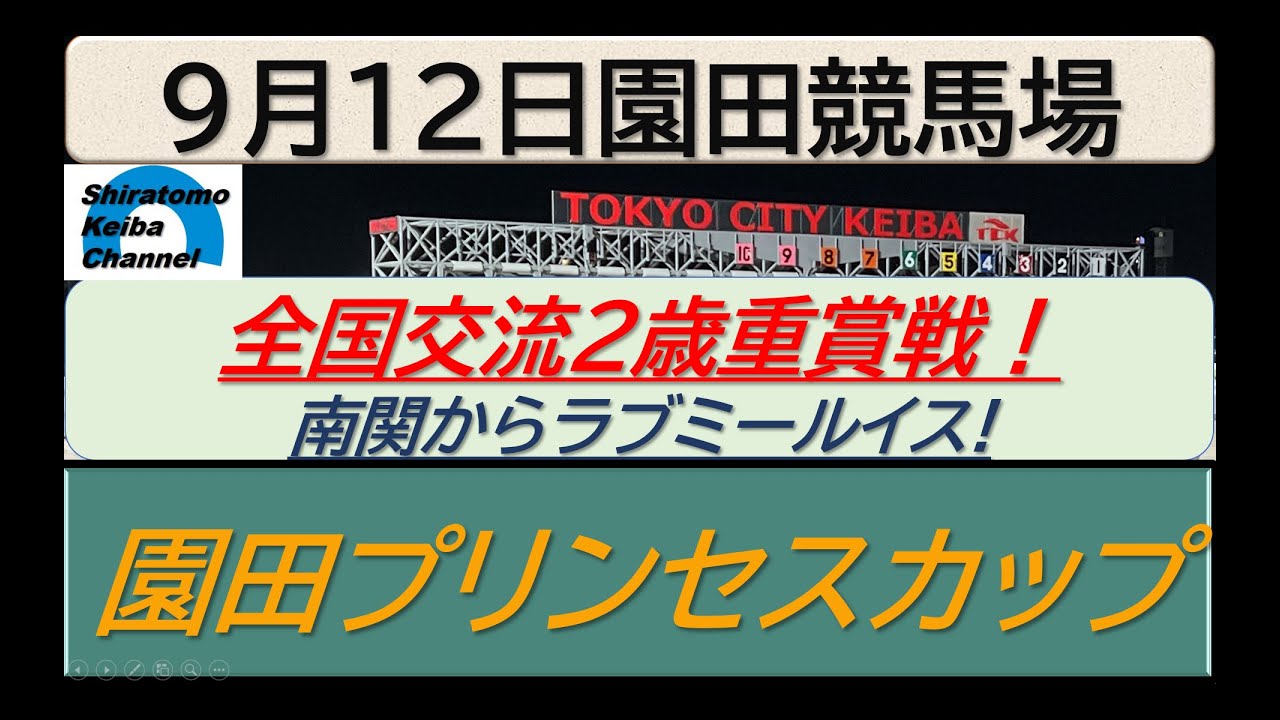 【競馬予想】園田プリンセスカップ！～２０２４年９月１２日 園田競馬場 ：９－２３
