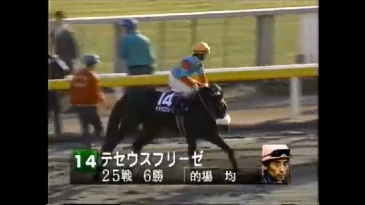 第16回　フェブラリーＳ （ＧⅠ）本馬場入場　1999.1.31　出走馬：メイセイオペラ、エムアイブラン、タイキシャーロック、オースミジェット、キョウエイマーチ、ワシントンカラー、マチカネワラウカド他