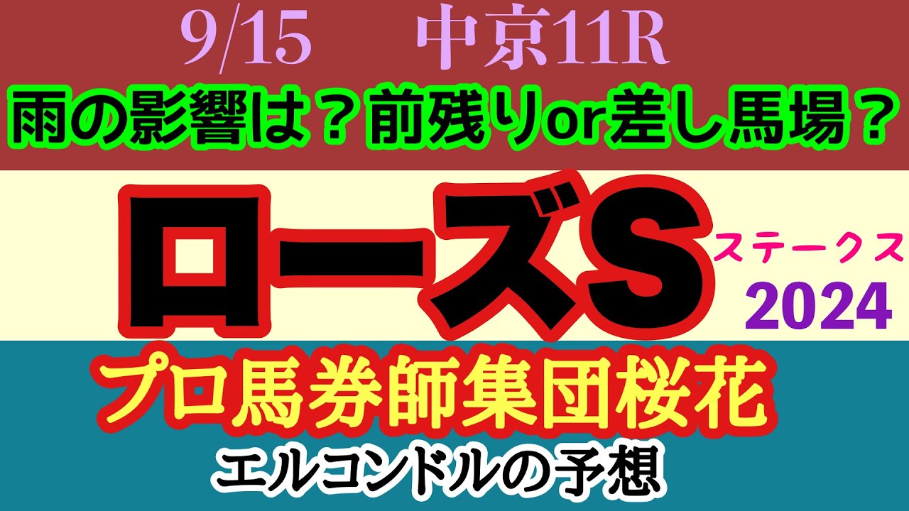エルコンドル氏のローズステークス2024予想！！台風の影響で雨馬場か？レガレイラはこなせるか！馬場は前が残るか差し馬が有利かわからず難解！！