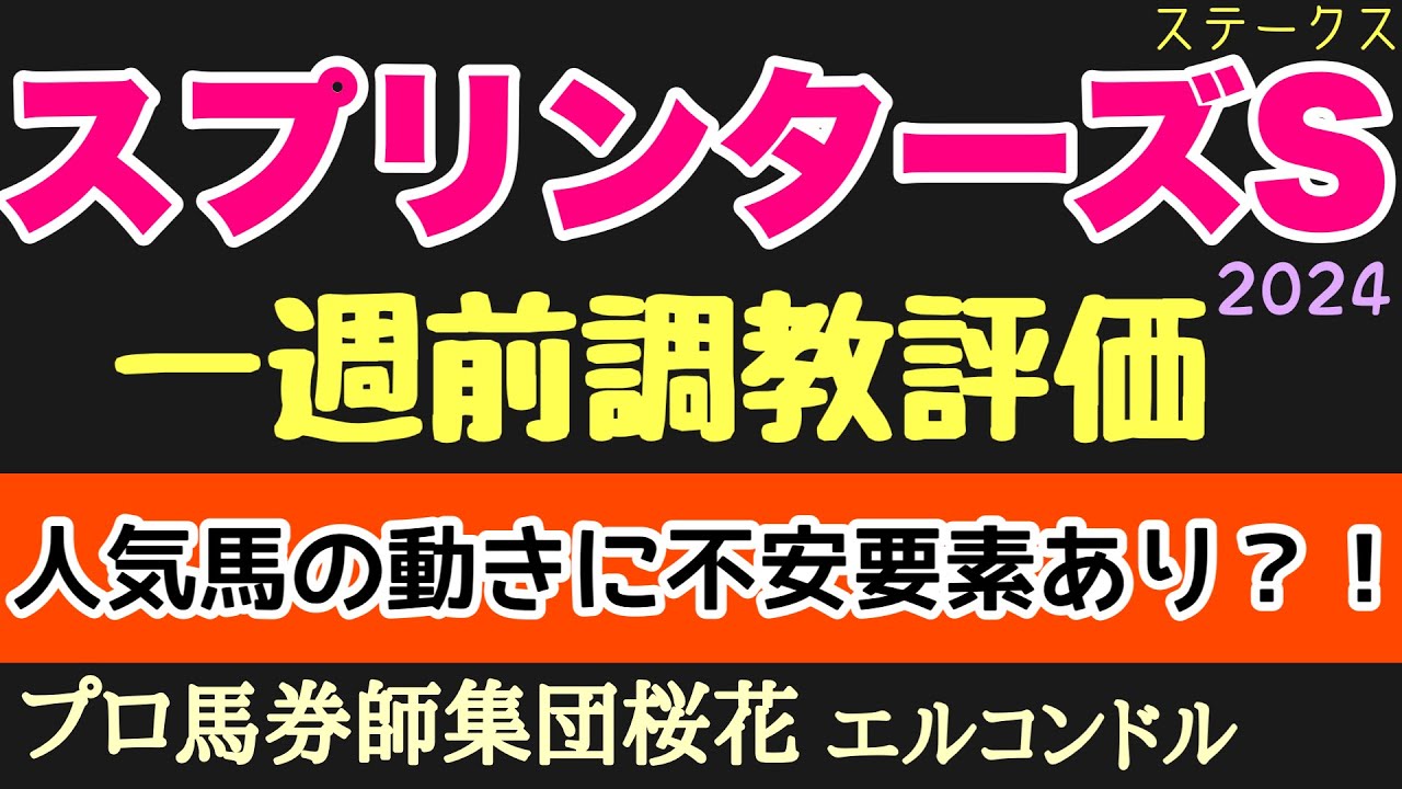 エルコンドル氏のスプリンターズステークス2024一週前調教評価！！一週前段階で各馬の出来は！人気しそうな馬は不安要素あり？！