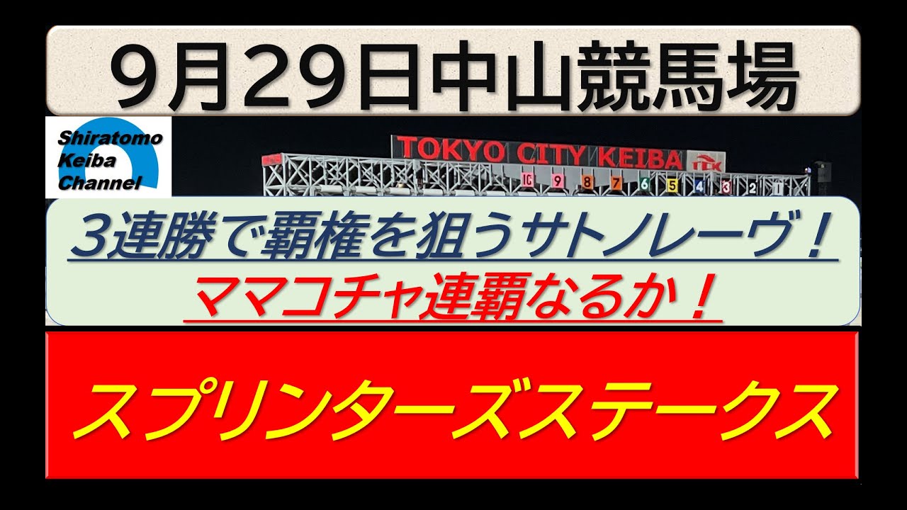 【競馬予想】GⅠスプリンターズスステークス！～２０２４年９月２９日 中山競馬場 ：９－４９
