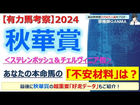 【秋華賞2024 有力馬考察】ステレンボッシュ＆チェルヴィニア他 人気馬5頭を徹底考察！
