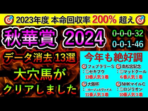 秋華賞2024 【消去データ13選】 大穴馬が最後までクリアしました