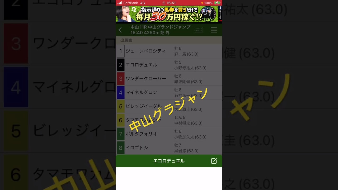 中山グランドジャンプ 2024 滅多に買わないレースだからこそ当たる!?知らんけど🤣 #競馬