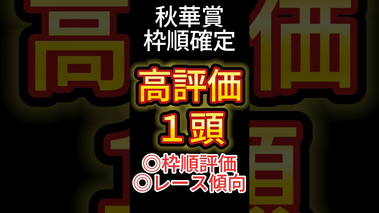秋華賞 2024【枠順確定後】高評価は１頭！ アノ馬でした！