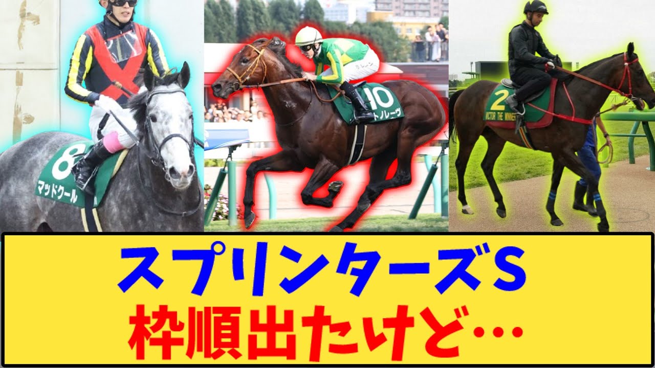 【競馬】「スプリンターズS 枠順出たけど…」に対する反応【反応集】
