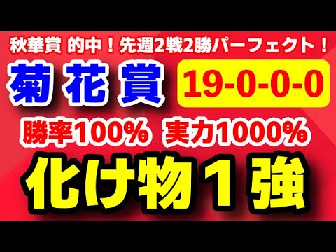 菊花賞2024【19-0-0-0】実力桁外れの化け物１強！先週秋華賞含む 重賞2勝パーフェクト的中！