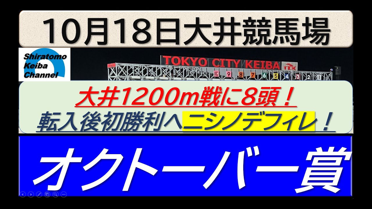 【競馬予想】オクトーバー賞！～２０２４年１０月１８日 大井競馬場 ：１０－４２
