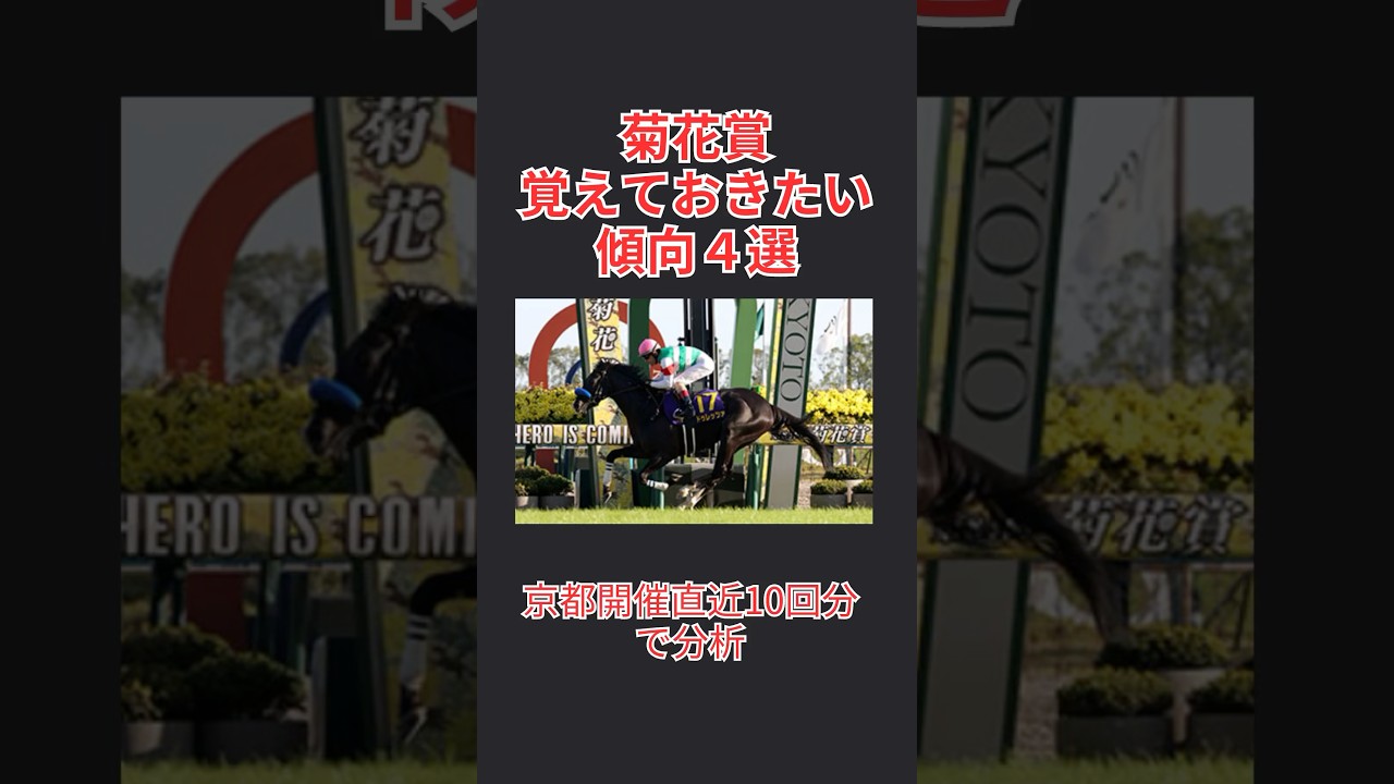 【馬券攻略】菊花賞2024で覚えておきたい傾向 4選  #菊花賞  #菊花賞2024