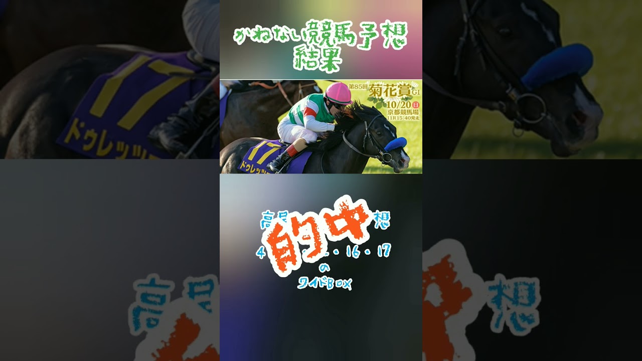 かねない競馬予想【菊花賞】結果・２人とも的中