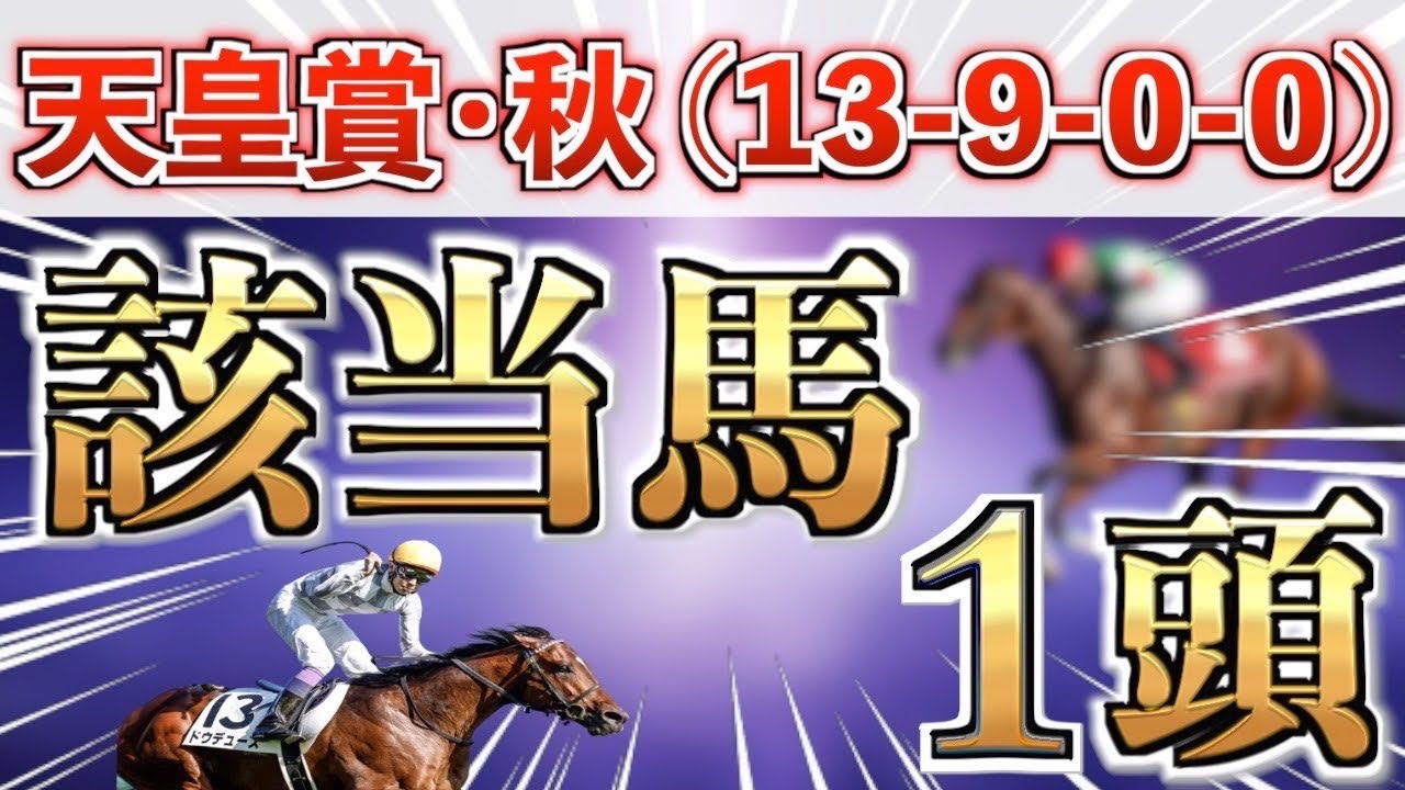 【天皇賞秋2024】全条件パーフェクト◉想定5番人気を狙い撃つ！【競馬予想】