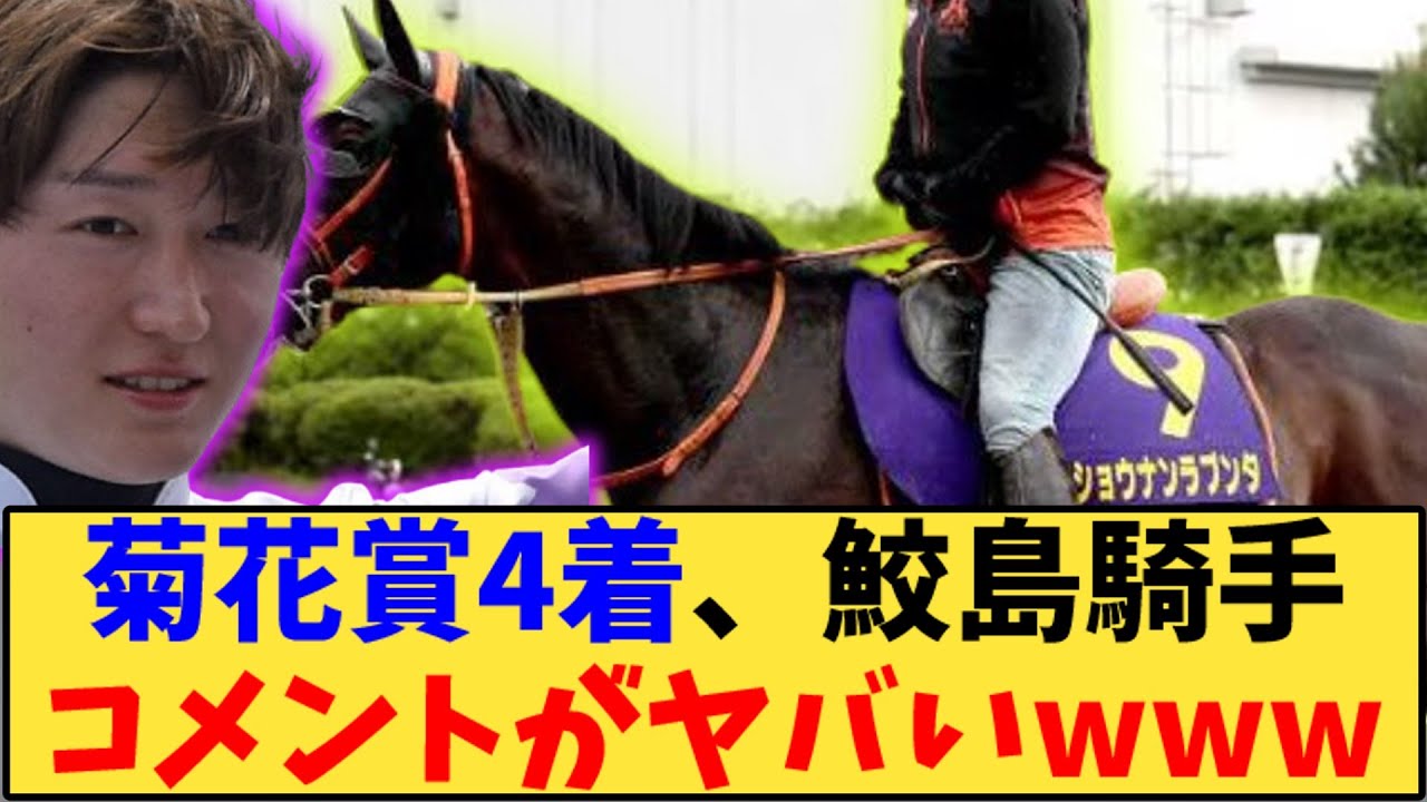 【競馬】「菊花賞4着、鮫島騎手コメントがヤバいwww」に対する反応【反応集】