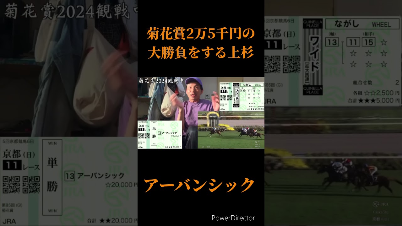 菊花賞2万5千円の大勝負をする上杉　#競馬 #菊花賞2024 #g1レース #アーバンシック #ルメール #馬券勝負 #馬券的中