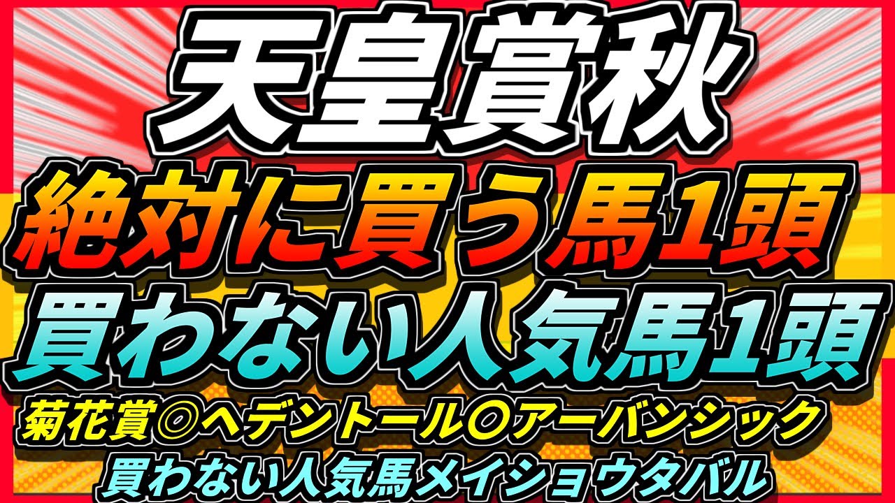 【天皇賞秋2024】最高級のメンバー。『絶対に買う馬』『買わない人気馬』【1週前全頭見解】