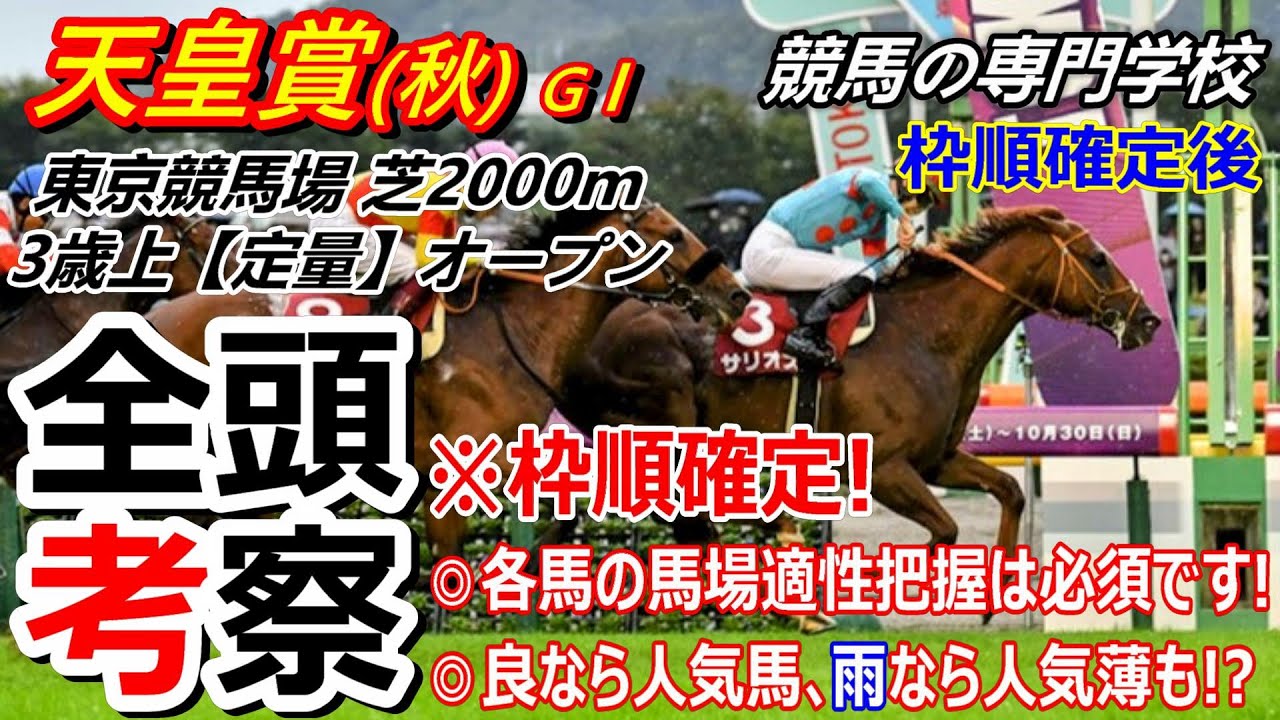 【天皇賞秋2024】全頭考察 人気馬3頭の枠順をどう判断するか