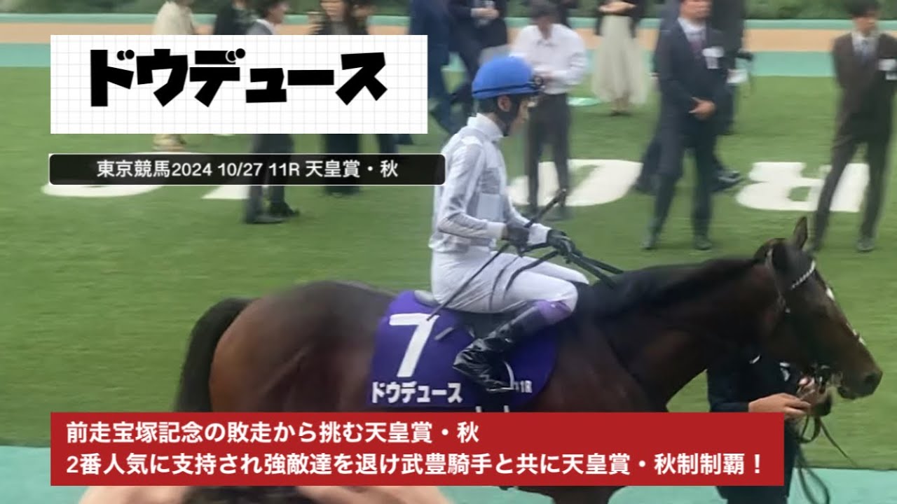 【天皇賞秋2024】前走宝塚記念の敗走から天皇賞秋に挑むドウデュース🐎強敵達を退け武豊騎手と共に念願の天皇賞秋を制覇‼️🏆