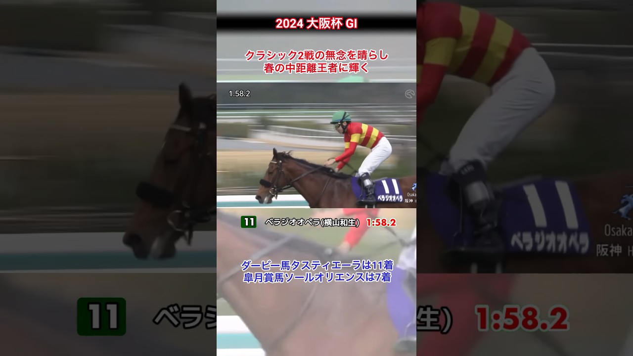 【大阪杯2024】ベラジオオペラが接戦を制し春の中距離王者の座に輝く！#gi #jra #競馬 #大阪杯 #ベラジオオペラ #横山和生