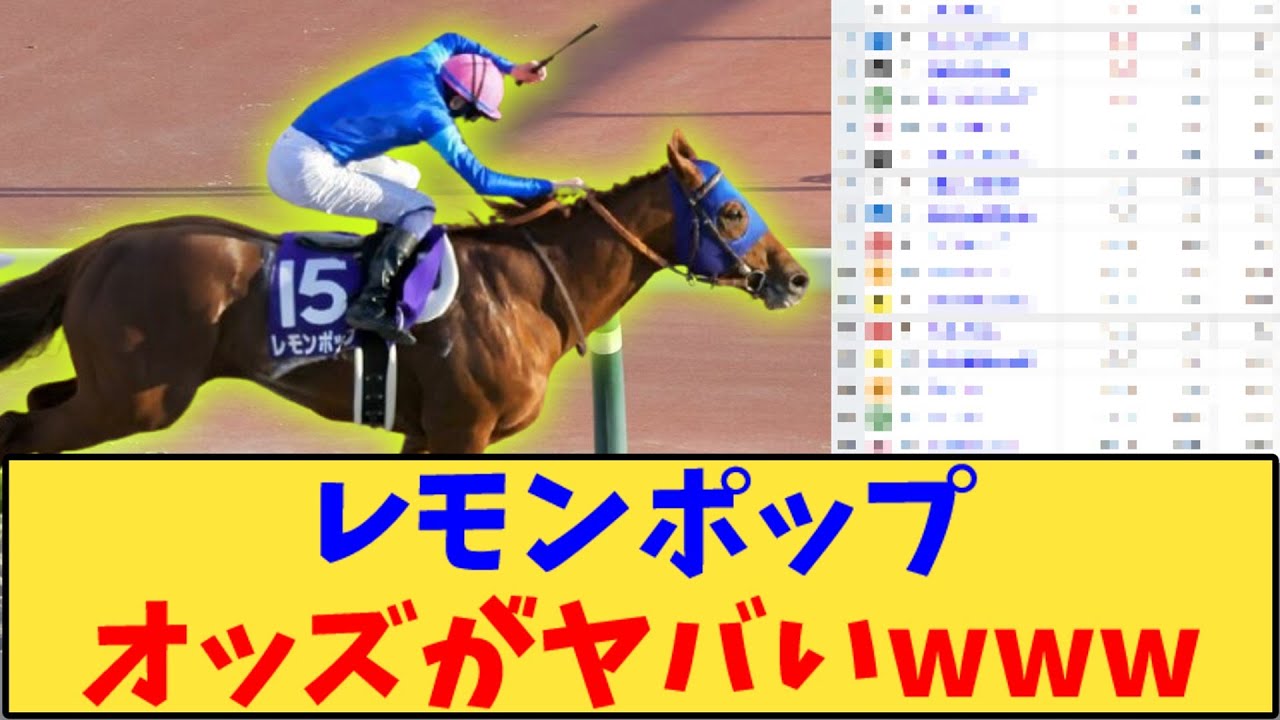 【競馬】「【チャンピオンズカップ】レモンポップのオッズがヤバいwww」に対する反応【反応集】
