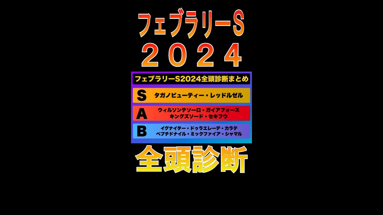 【フェブラリーステークス 2024】ネクロマンシー中井の全頭診断表#ニートボクロチキン #フェブラリーステークス2024