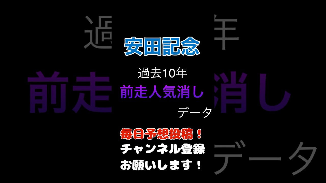 #安田記念 #競馬予想 前走人気からの100%消しデータ#競馬 #予想 #jra #馬券