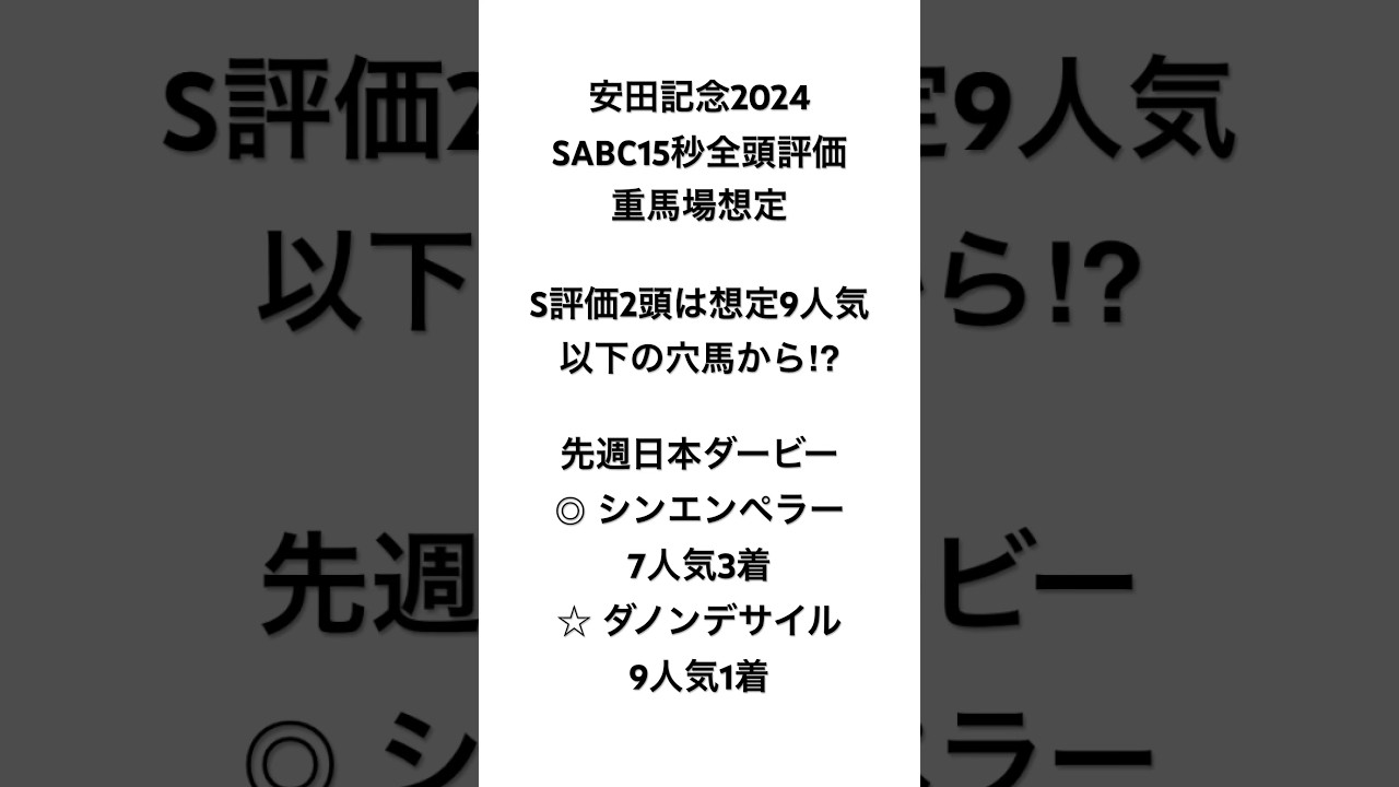 イスラボの安田記念2024 全頭評価 重馬場想定 #競馬 #競馬予想 #安田記念 #安田記念2024 #イスラボ #blingbangbangborn #shorts