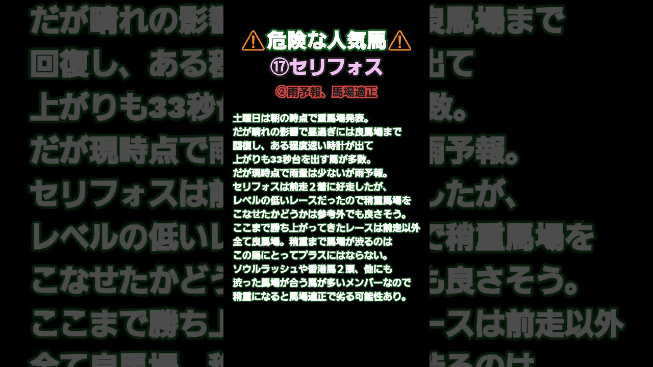 #競馬 #安田記念2024 #危険な人気馬