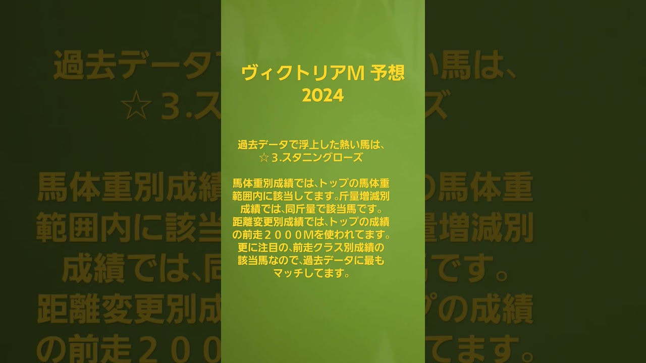 ヴィクトリアマイル予想🐴2024