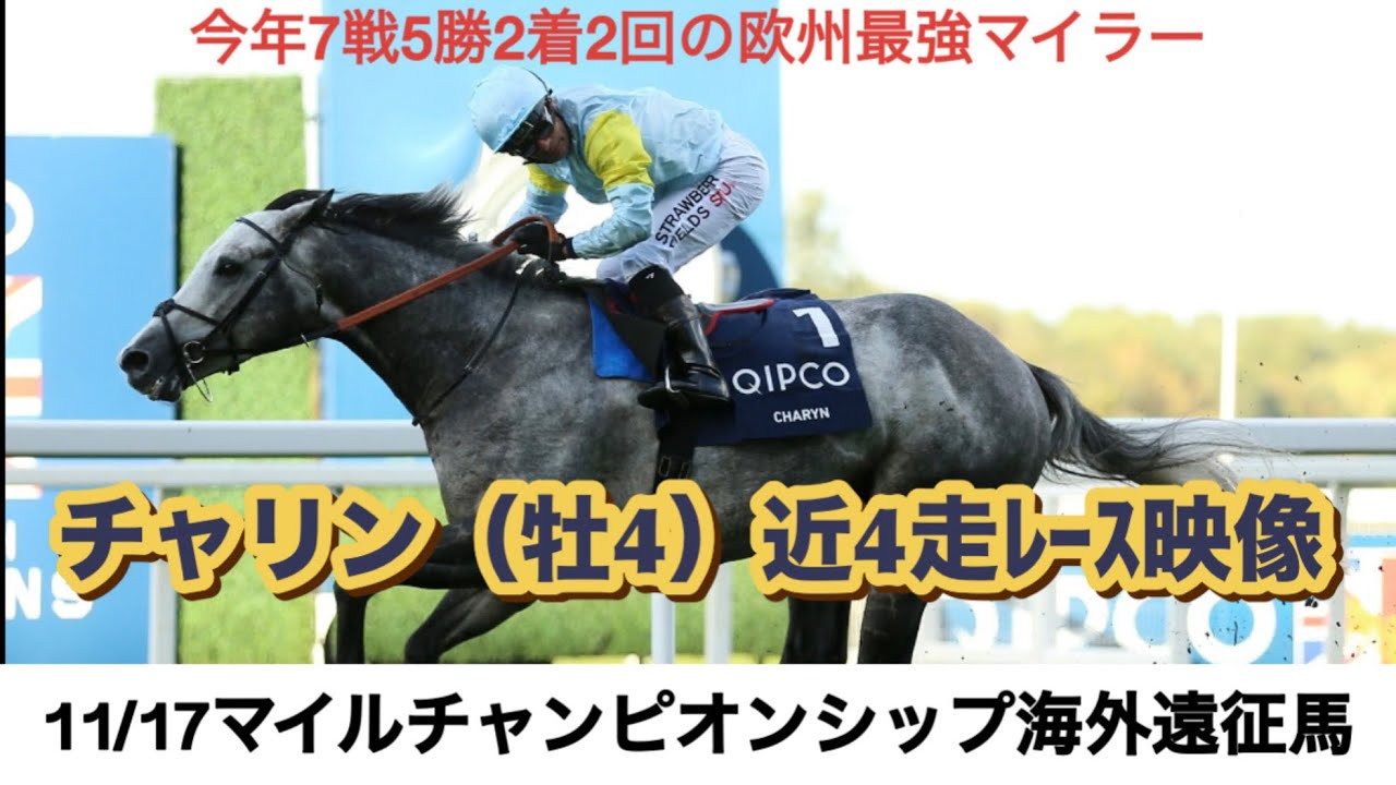 【チャリン】イギリスから欧州最強マイラーが日本襲来‼︎マイルＣＳ出走予定チャリン近4走レースダイジェスト