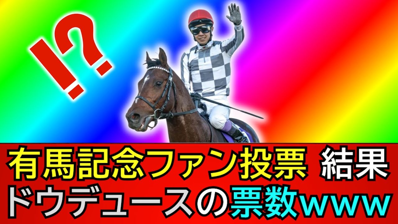 【ドウドウの１位】有馬記念ファン投票最終結果発表！ドウデュースが４７万８４１５票で他馬を圧倒、歴代最多得票で１位に【競馬の反応集】
