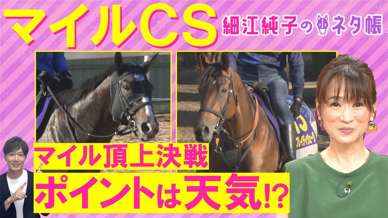 「追い切りが断トツ良いのは○○○○！」ブレイディヴェーグ、チャリン、ソウルラッシュ、ナミュール・・・マイルチャンピオンシップ(ＧⅠ)を元ジョッキーの細江純子さんが徹底解説！＜細江純子のネタ帳＞