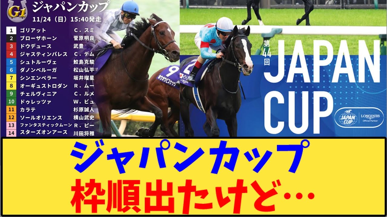 【競馬】「ジャパンカップ 枠順出たけど…」に対する反応【反応集】