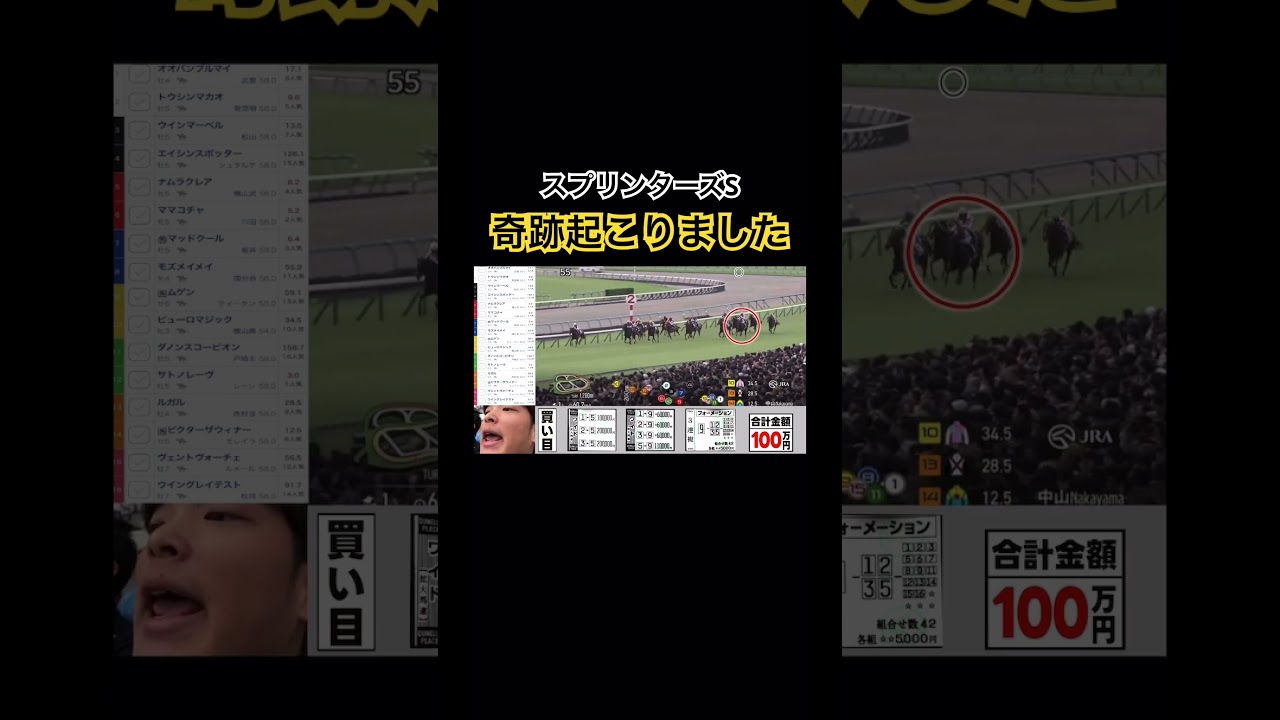 スプリンターズSに100万円ツッパしたら奇跡が起きたWWWWW #競馬 #カジノ #スプリンターズs