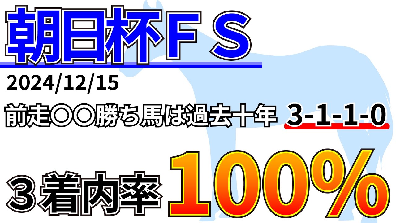 【朝日杯FS2024】16年連続！？勝ち馬は前走○○！先週の結果&データ&有力馬情報&予想