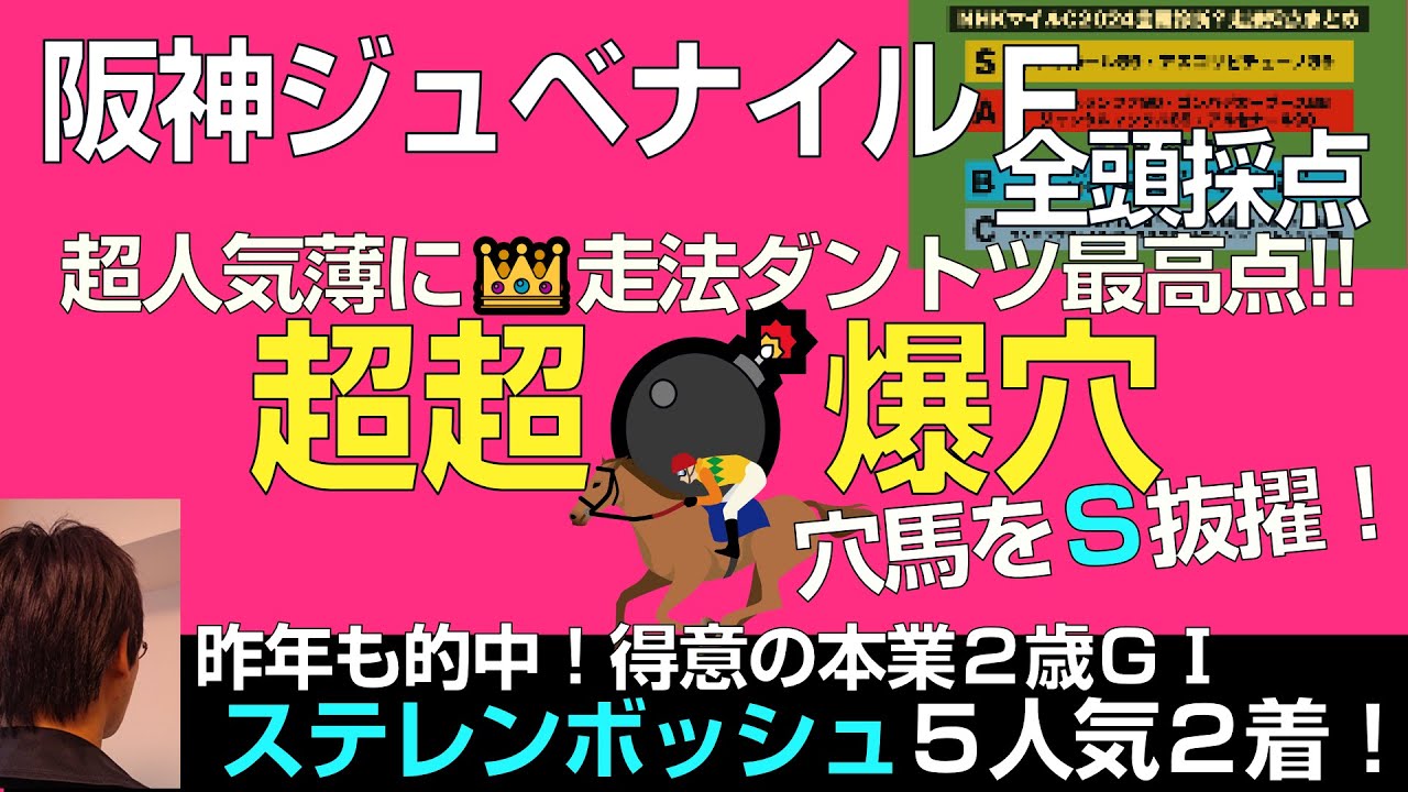 阪神ジュベナイルF2024超爆穴に走法最高評価！昨年もステレンボッシュ5人2着など得意の2歳G1で大抜擢！