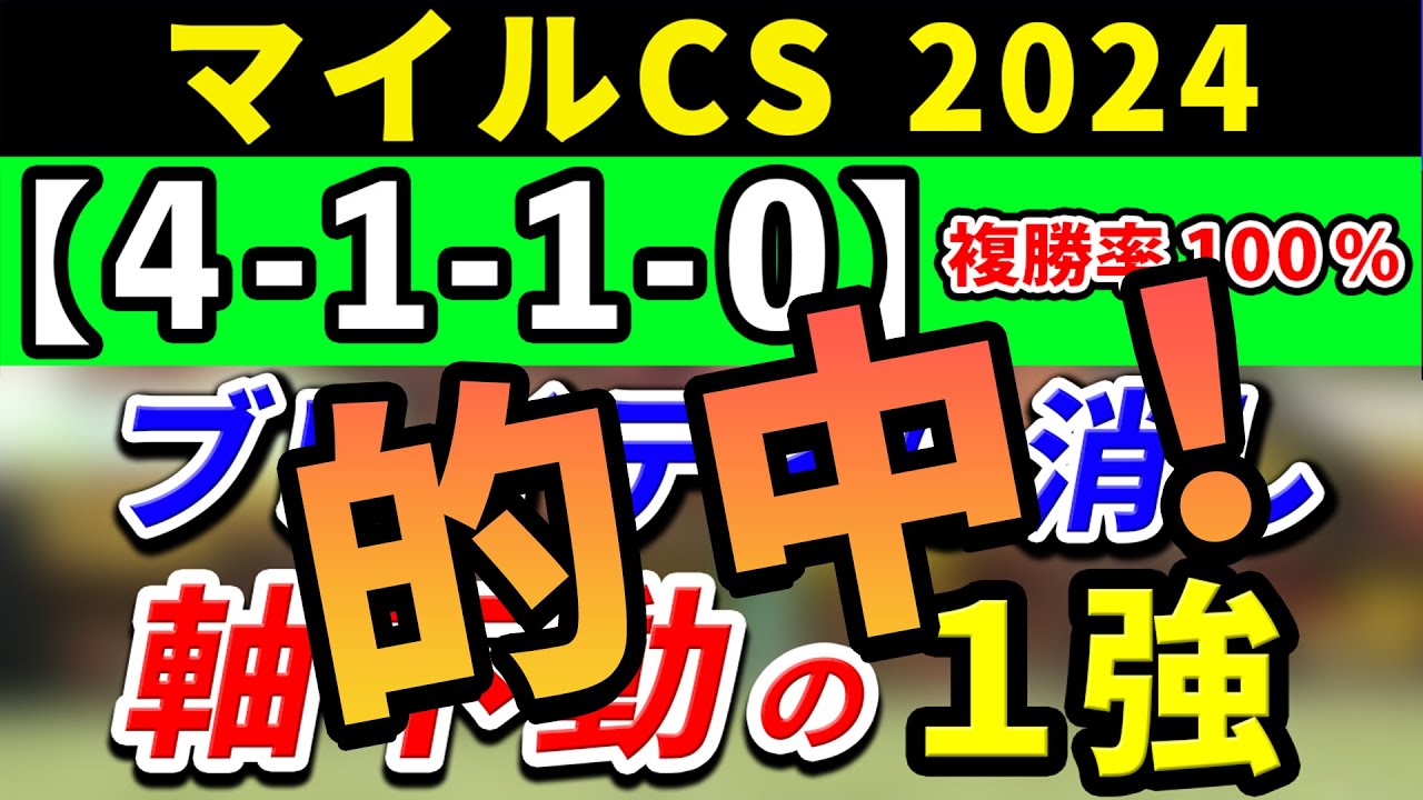 マイルチャンピオンシップ 2024【鉄板注目馬⇒複勝率100％(4-1-1-0)】昨年よりも前有利の持続力勝負が濃厚！ブレイディヴェーグではない軸最適の1強はコレ！+消去データ公開！