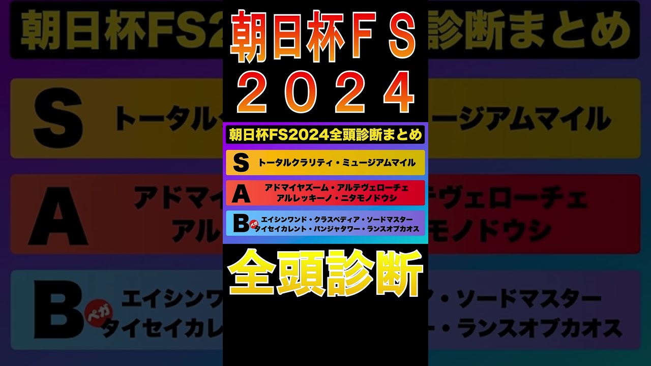 【朝日杯フューチュリティステークス 2024】ナーツゴンニャ中井の全頭診断表#ウマキんグ#ニートボクロチキン#朝日杯フューチュリティステークス2024