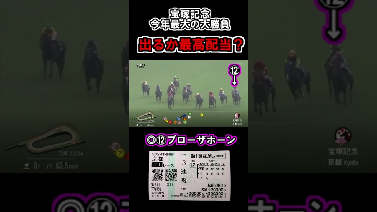 【#競馬 】#宝塚記念 で今年最大の大勝負！ #万馬券 で #帯封 なるか！？