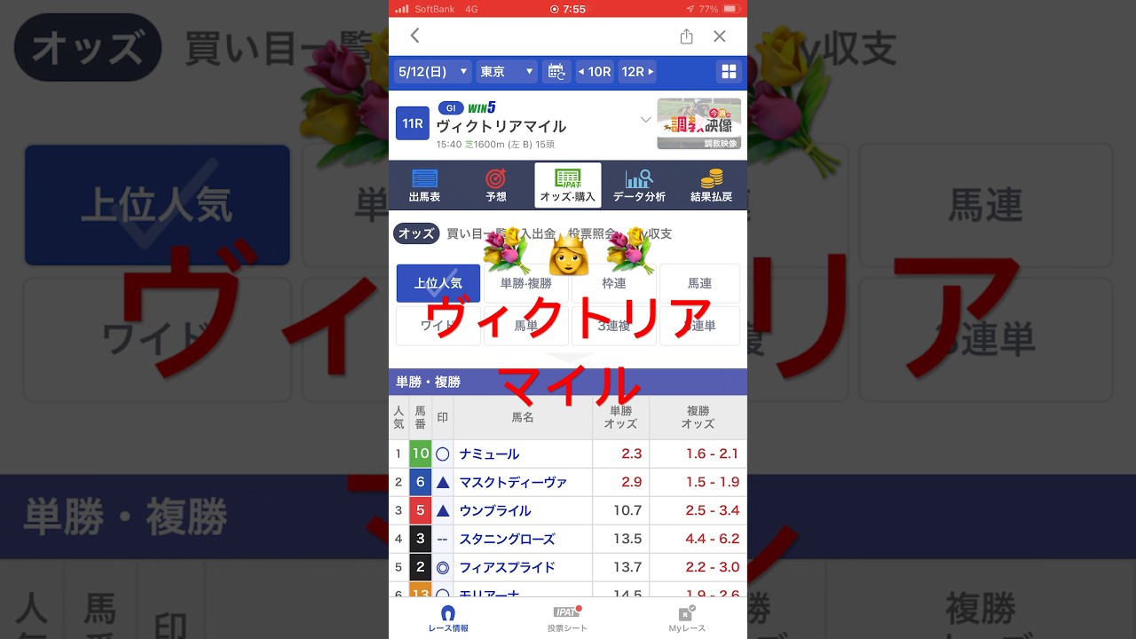 #ヴィクトリアマイル #競馬 #JRA #予想 #◎フィアスプライド #◯ナミュール #堅い