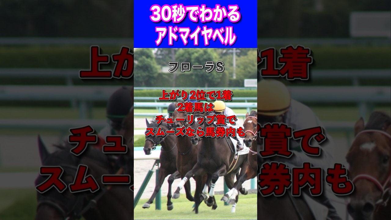 【オークス2024】30秒でわかるアドマイヤベル