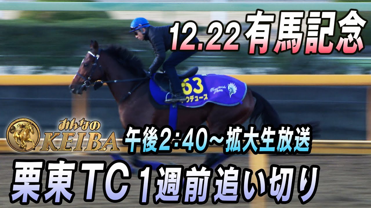 【2024 有馬記念】ドウデュース有終の美へ！1週前追い切り  12月22日 午後2時40分拡大放送！